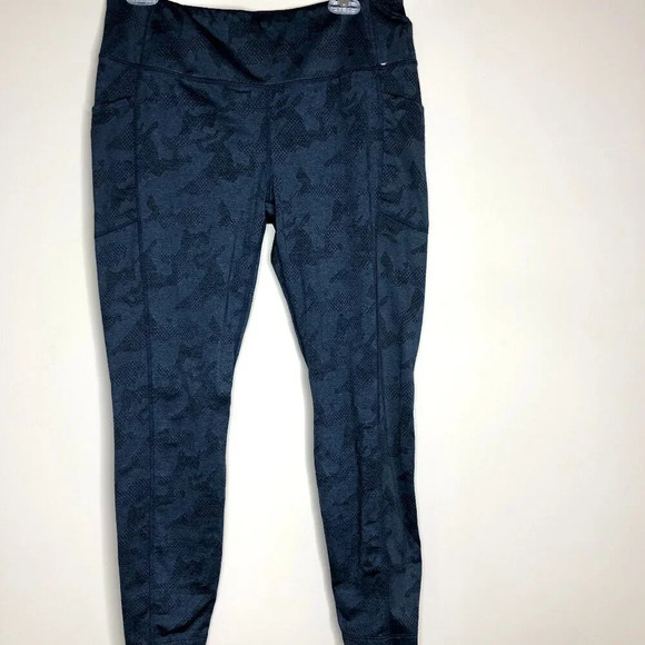 Mondetta Snakeskin Pattern Deep Blue Performance Luxury Leggings, Size L - Picture 1 of 10